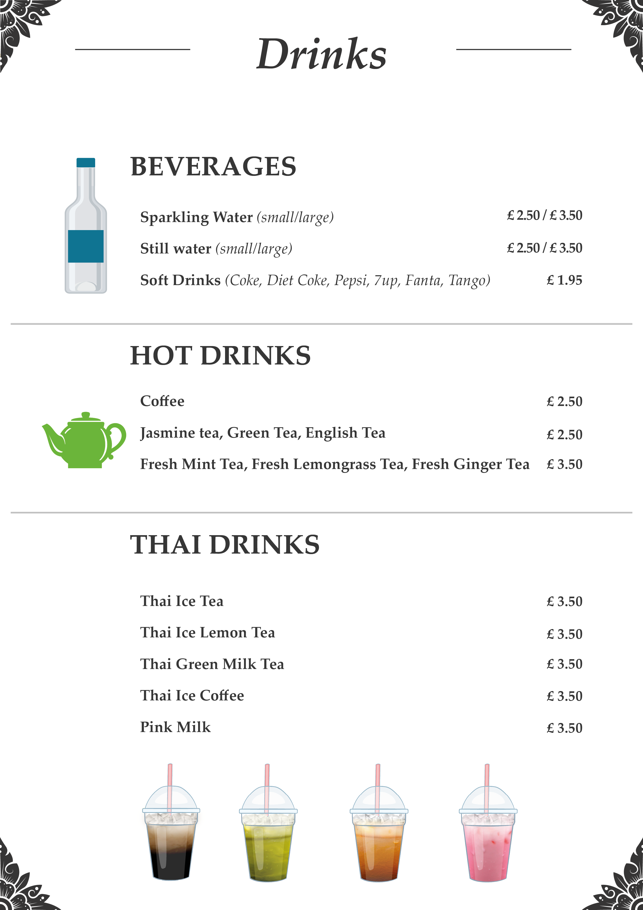 Full Menu - Jin-Da Thai Restaurant