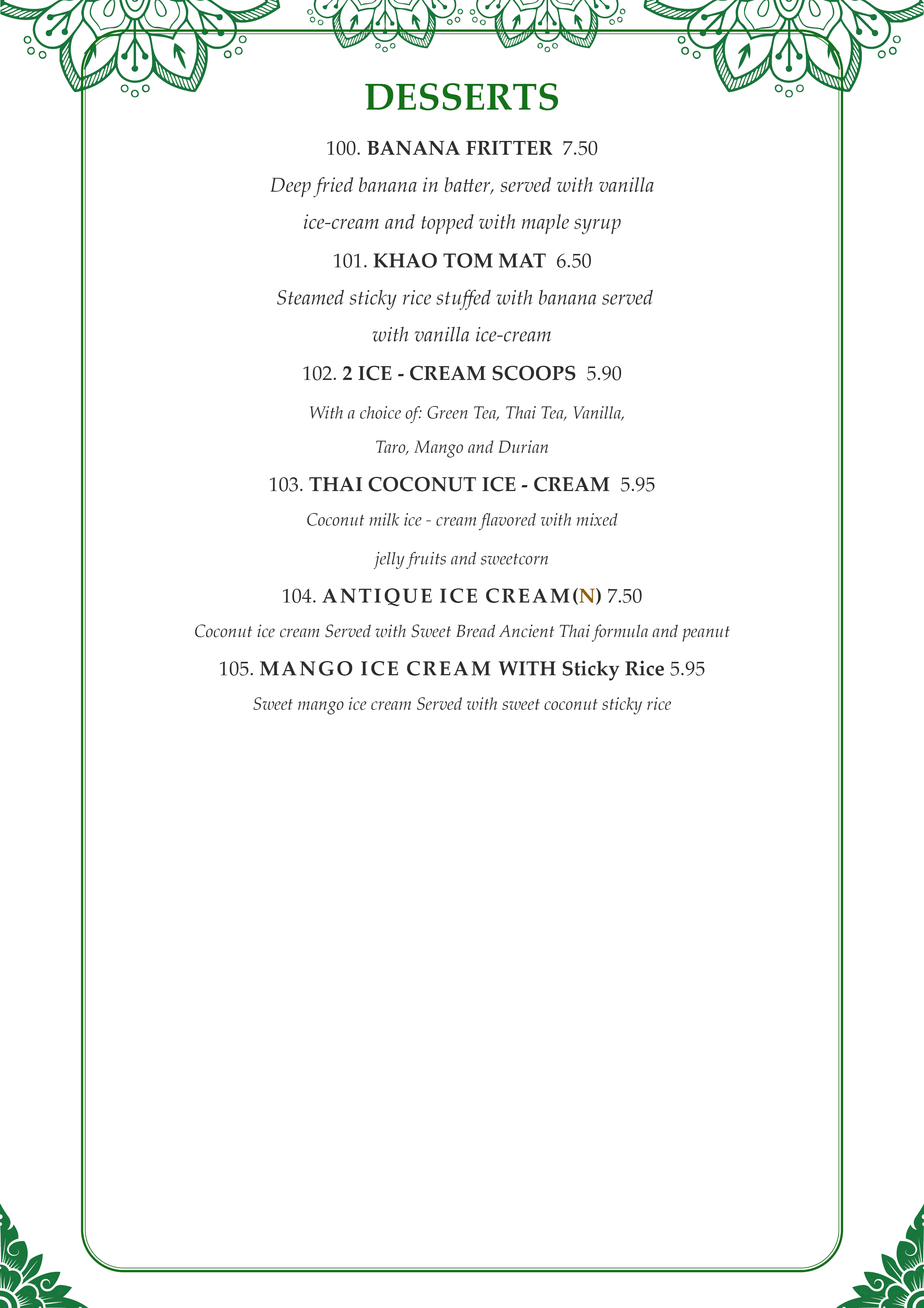 NEW menu a4 202513